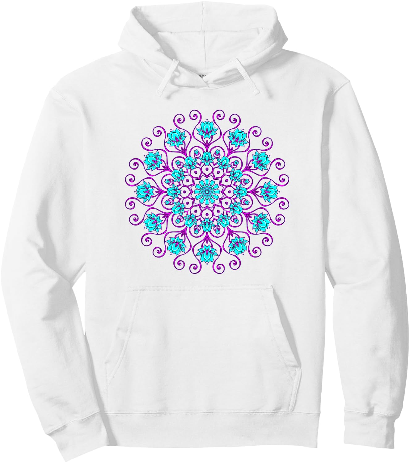 Lotus Flower Mandala Yoga Meditation Awareness Zen Hoodie - Hoodie | White