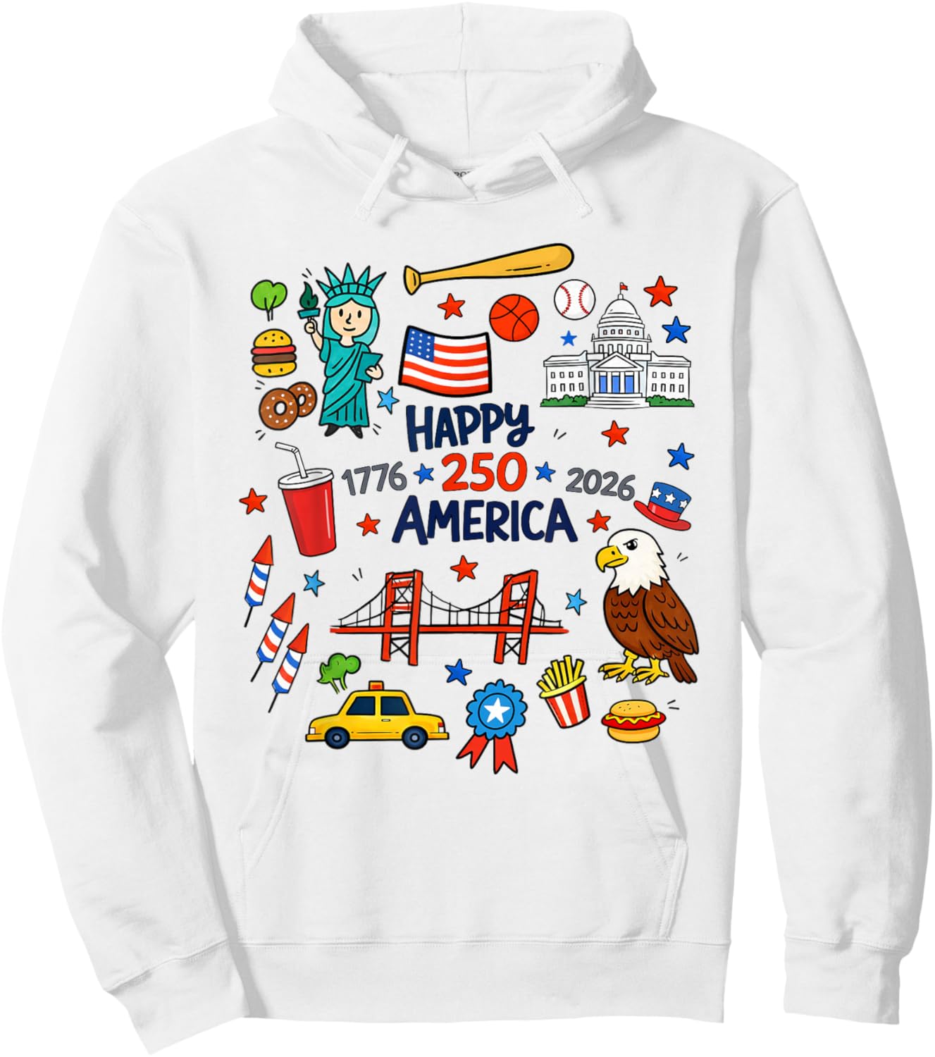 250 Years USA American 250th Toddler Boys Hoodie - Hoodie | White