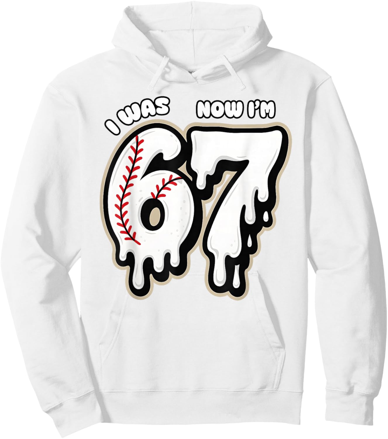 I was 6 Now I'm 7 Birthday Baseball Drip Boys Kids 67 Sport Hoodie - Hoodie | White