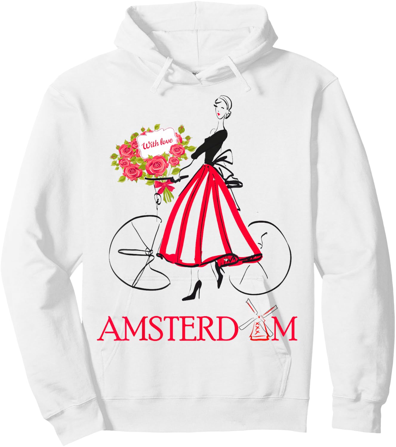 Amsterdam Woman - Amsterdam Bicycle - 5 colors Hoodie - Hoodie | White