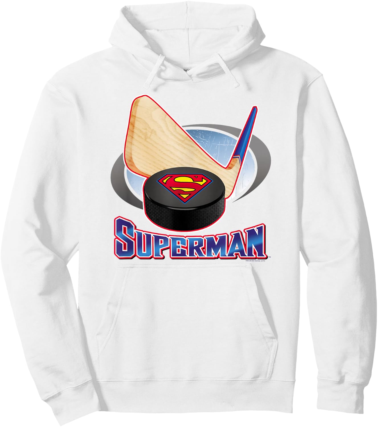 Superman Hockey Stick Hoodie - Hoodie | White