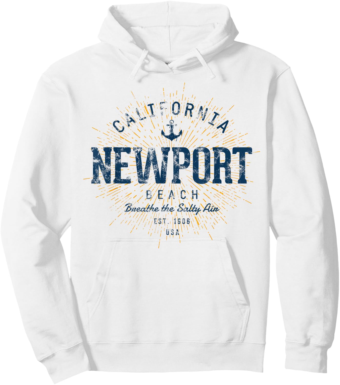 Vintage Newport Beach Retro Hoodie - Hoodie | White