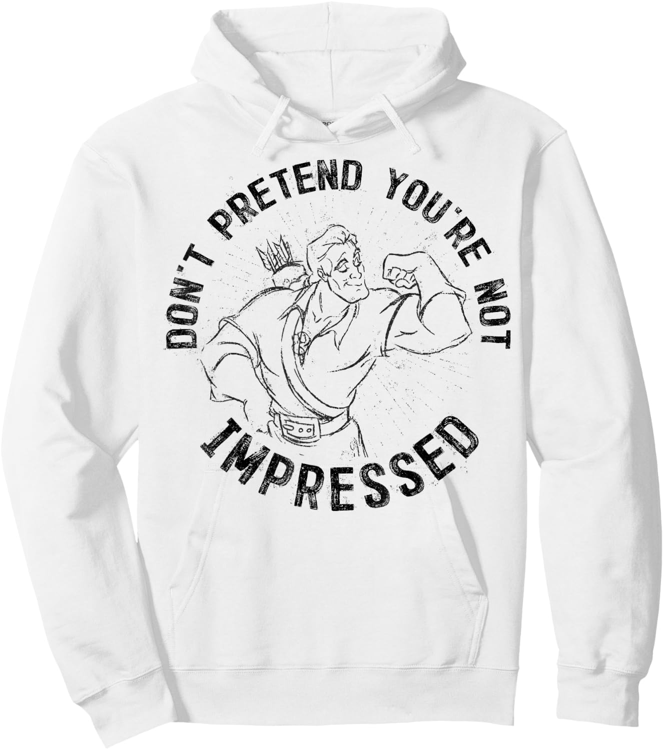 Disney Beauty And The Beast Gaston Muscles Graphic Hoodie - Hoodie | White