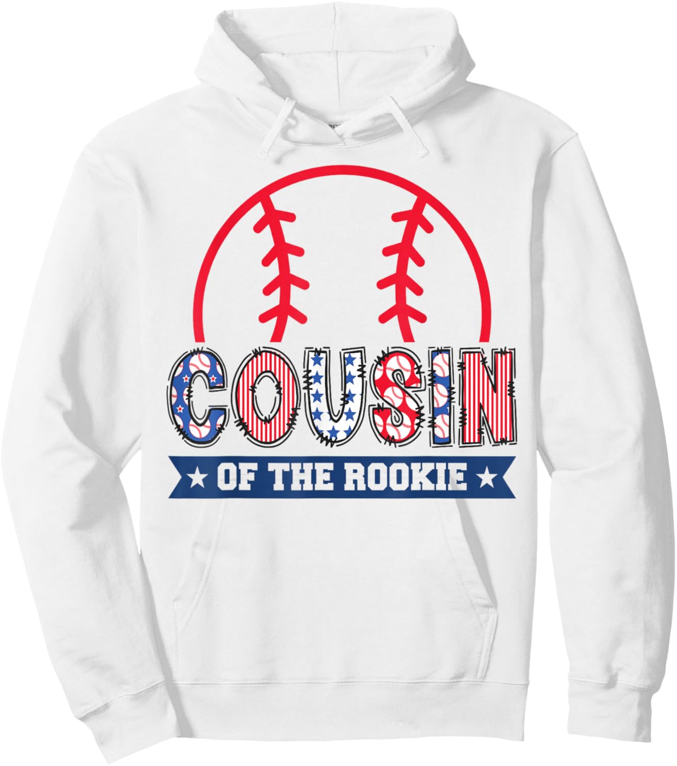 Cousin of The Rookie 1st Baseball Birthday Boy Matching Hoodie - Hoodie | White