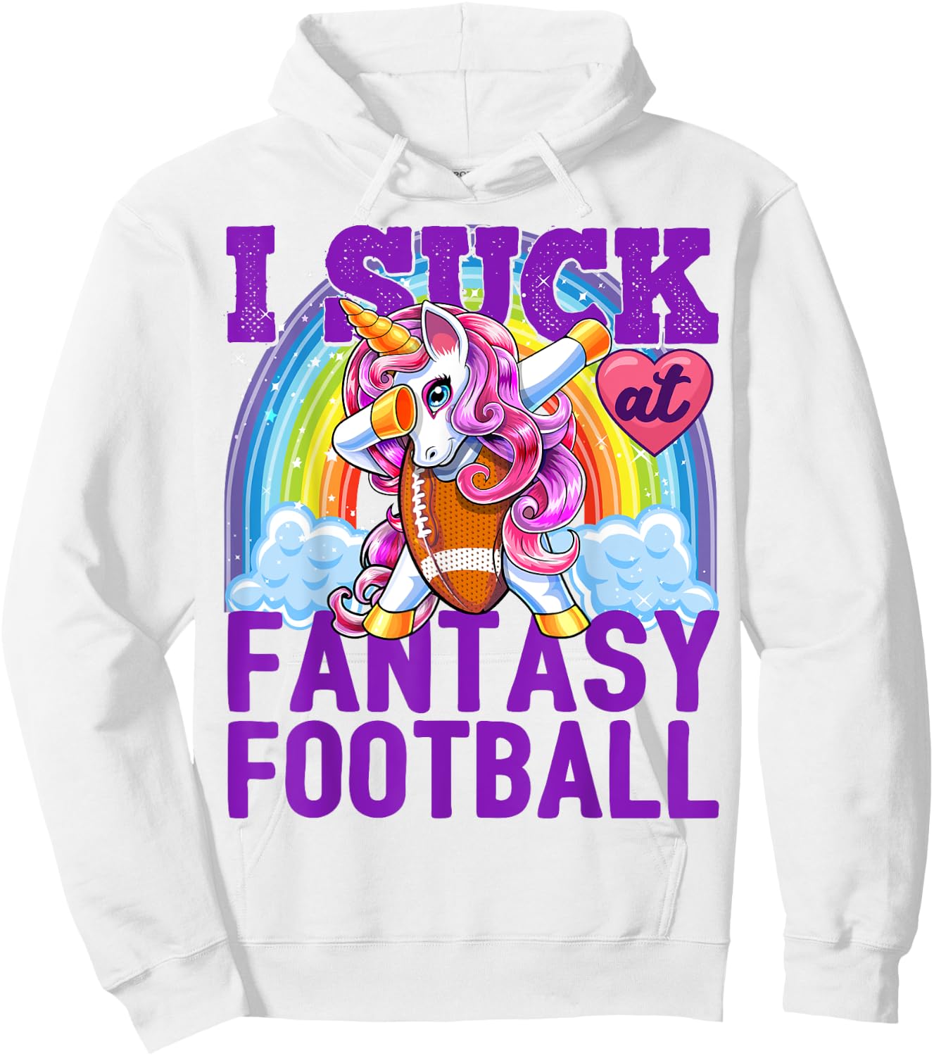 I Suck at Fantasy Football Dabbing Unicorn Loser Shirt Men Hoodie - Hoodie | White