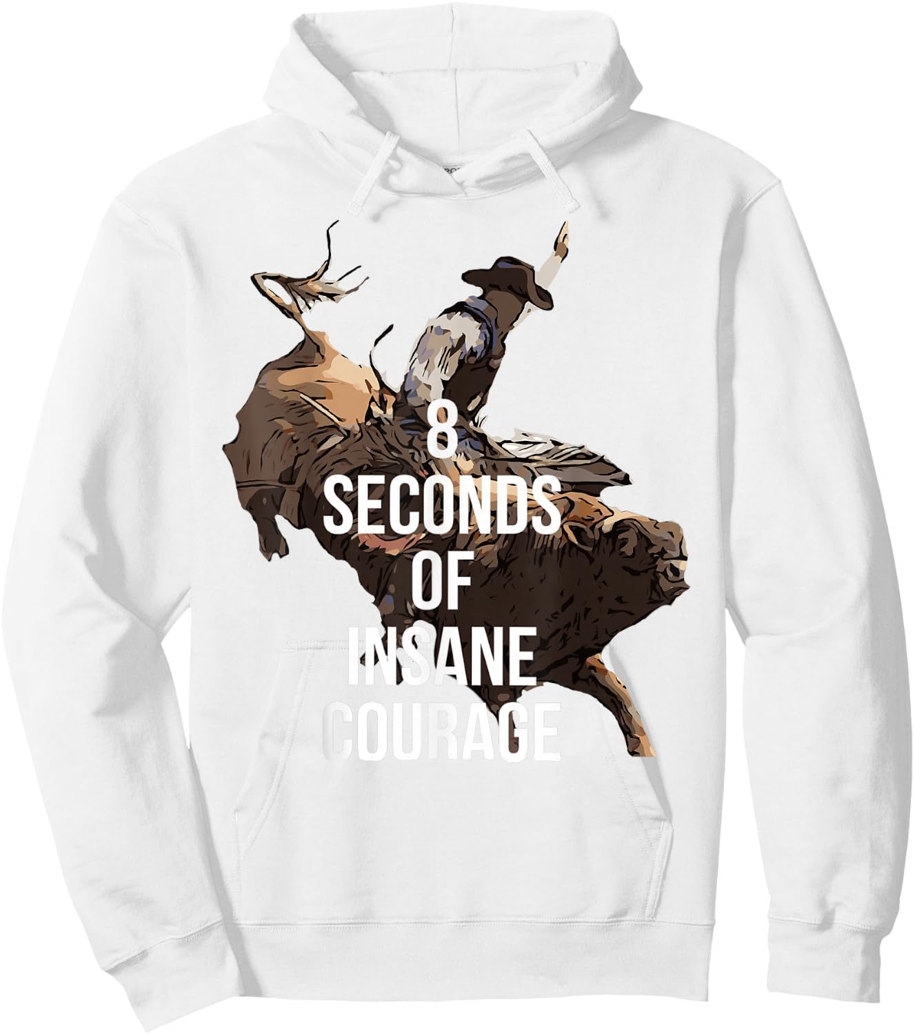 Rodeo Bull Rider 8 Seconds Hoodie - Hoodie | White