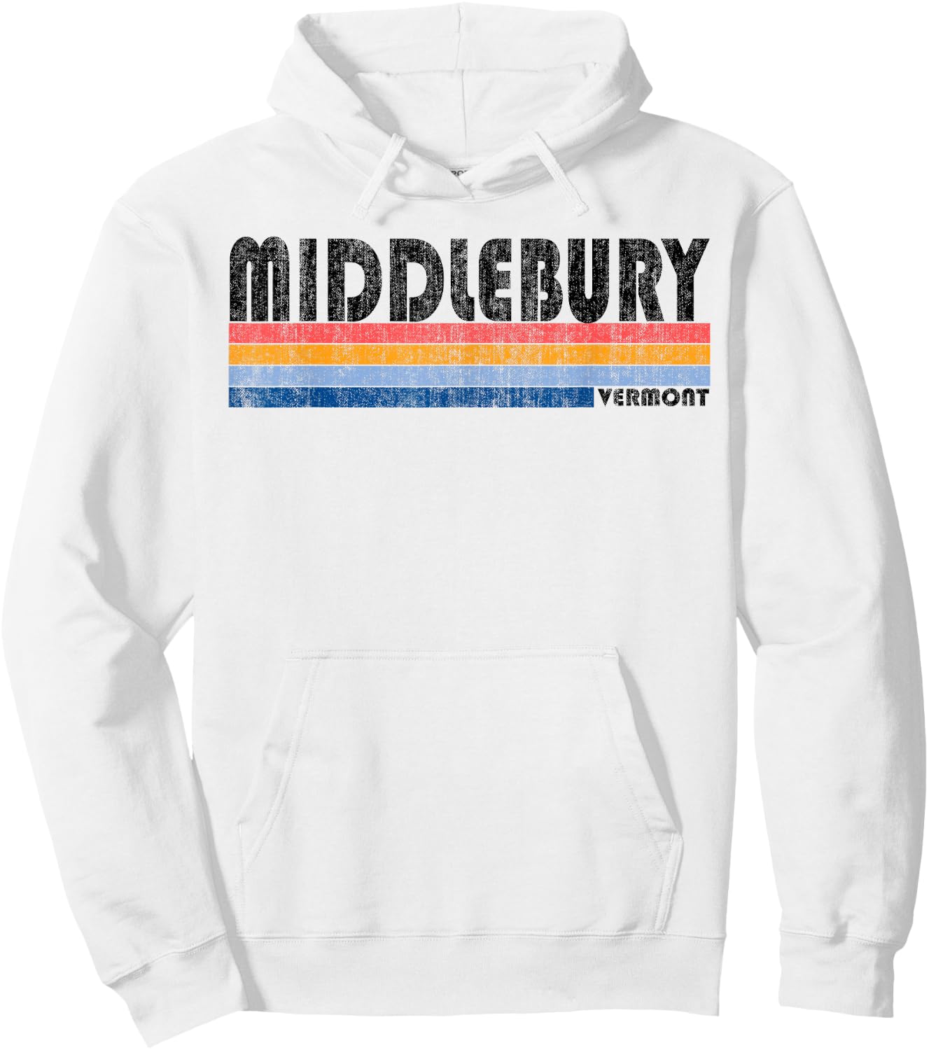 Vintage 1980s Style Middlebury VT Hoodie - Hoodie | White