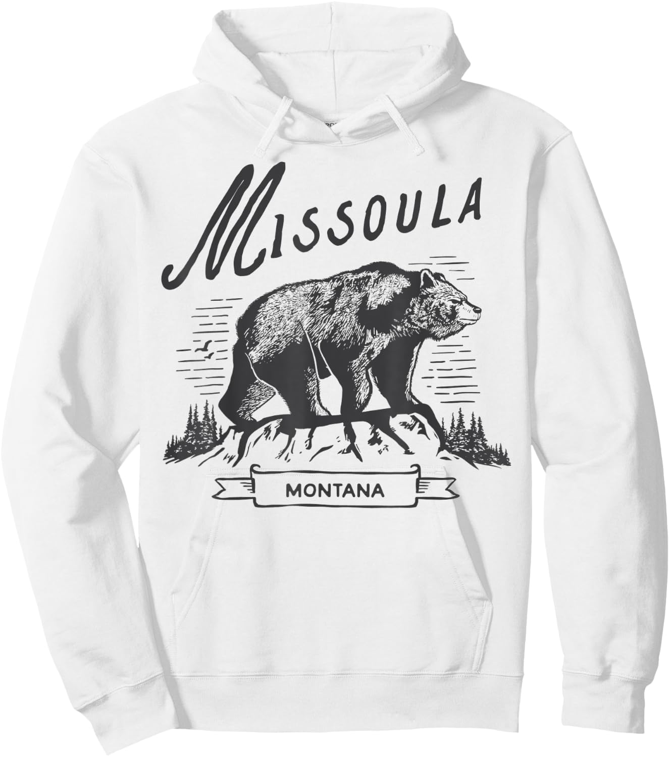 Vintage Montana State Grizzly Bear Retro Missoula Montana Hoodie - Hoodie | White