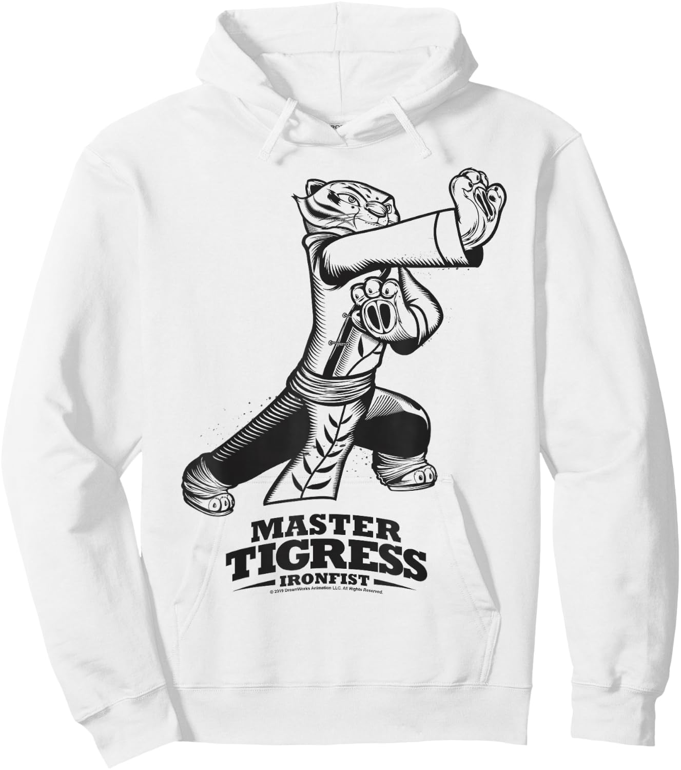Kung Fu Panda Master Tigress Iron Fist Sketch Portrait Hoodie - Hoodie | White