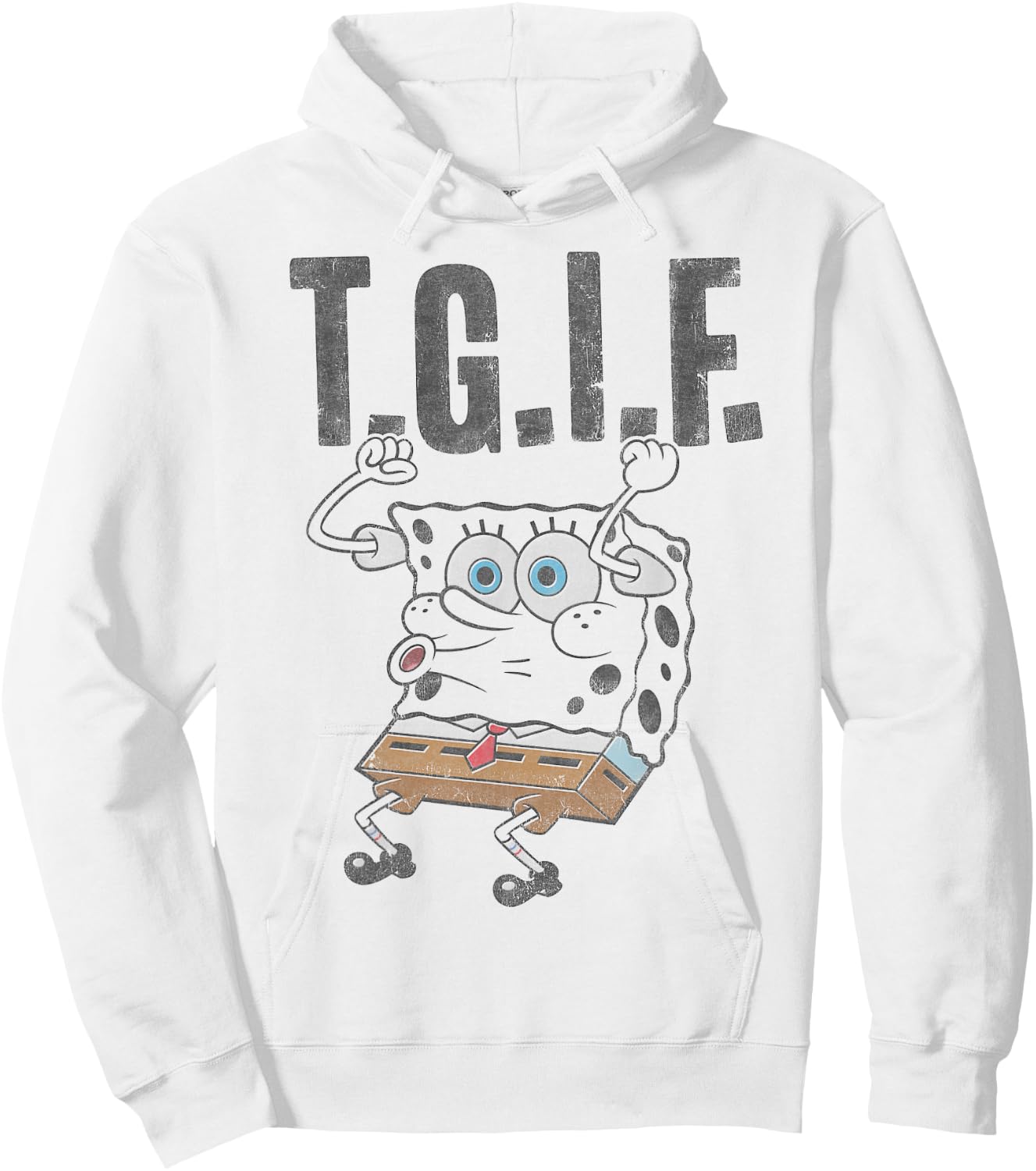 Spongebob SquarePants T.G.I.F. Humorous Hoodie - Hoodie | White