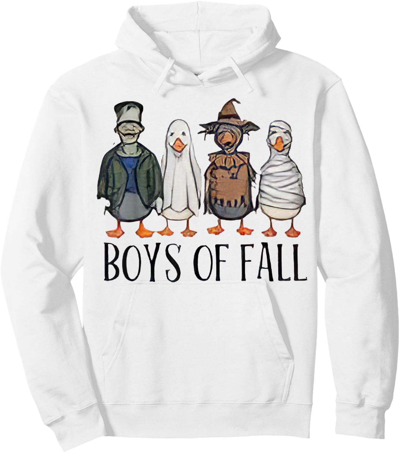 Funny Boys Of Fall Halloween Duck Cosplay Horror Character Hoodie - Hoodie | White
