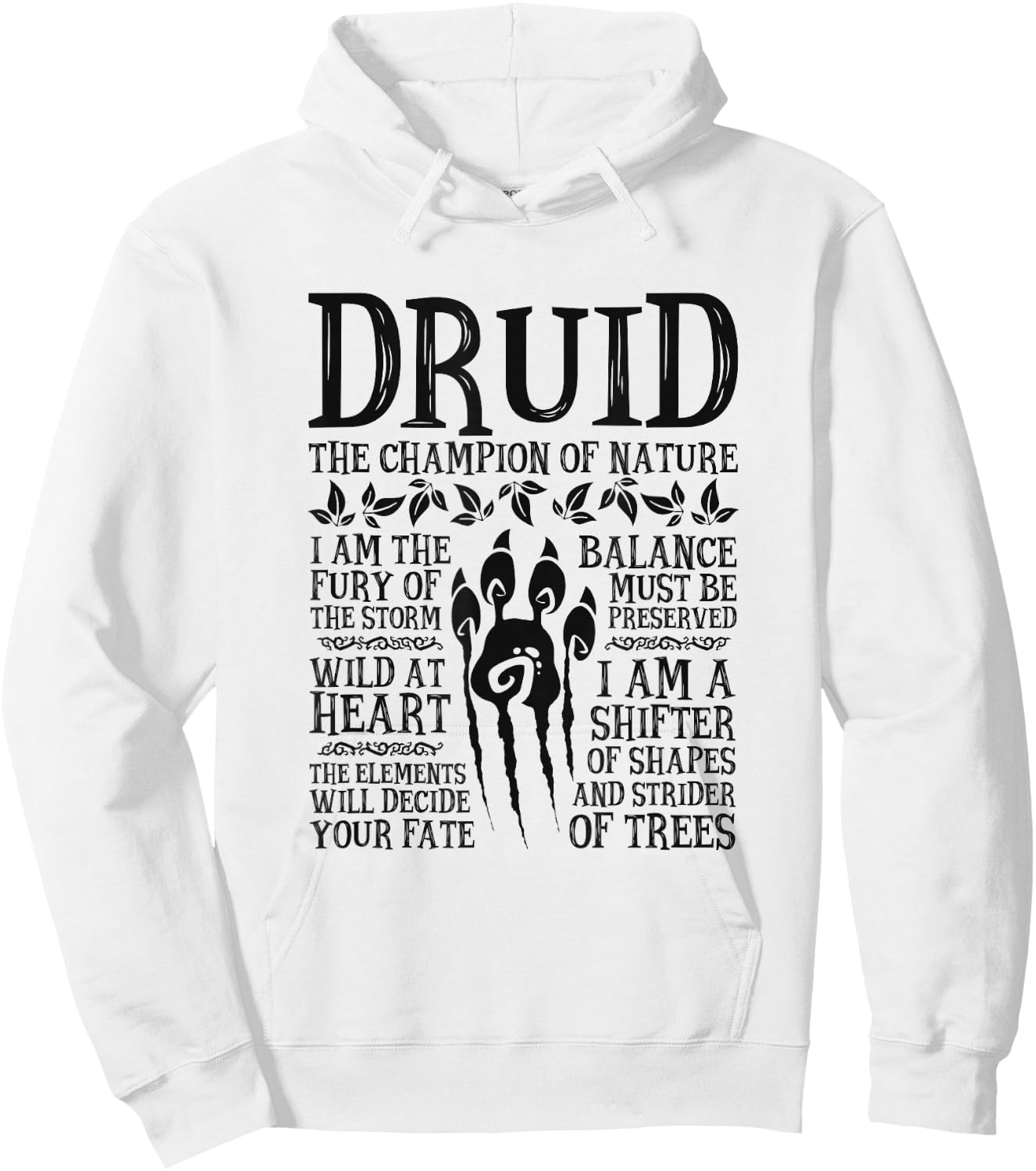 Druid, The Champion of Nature - RPG Class Hoodie - Hoodie | White