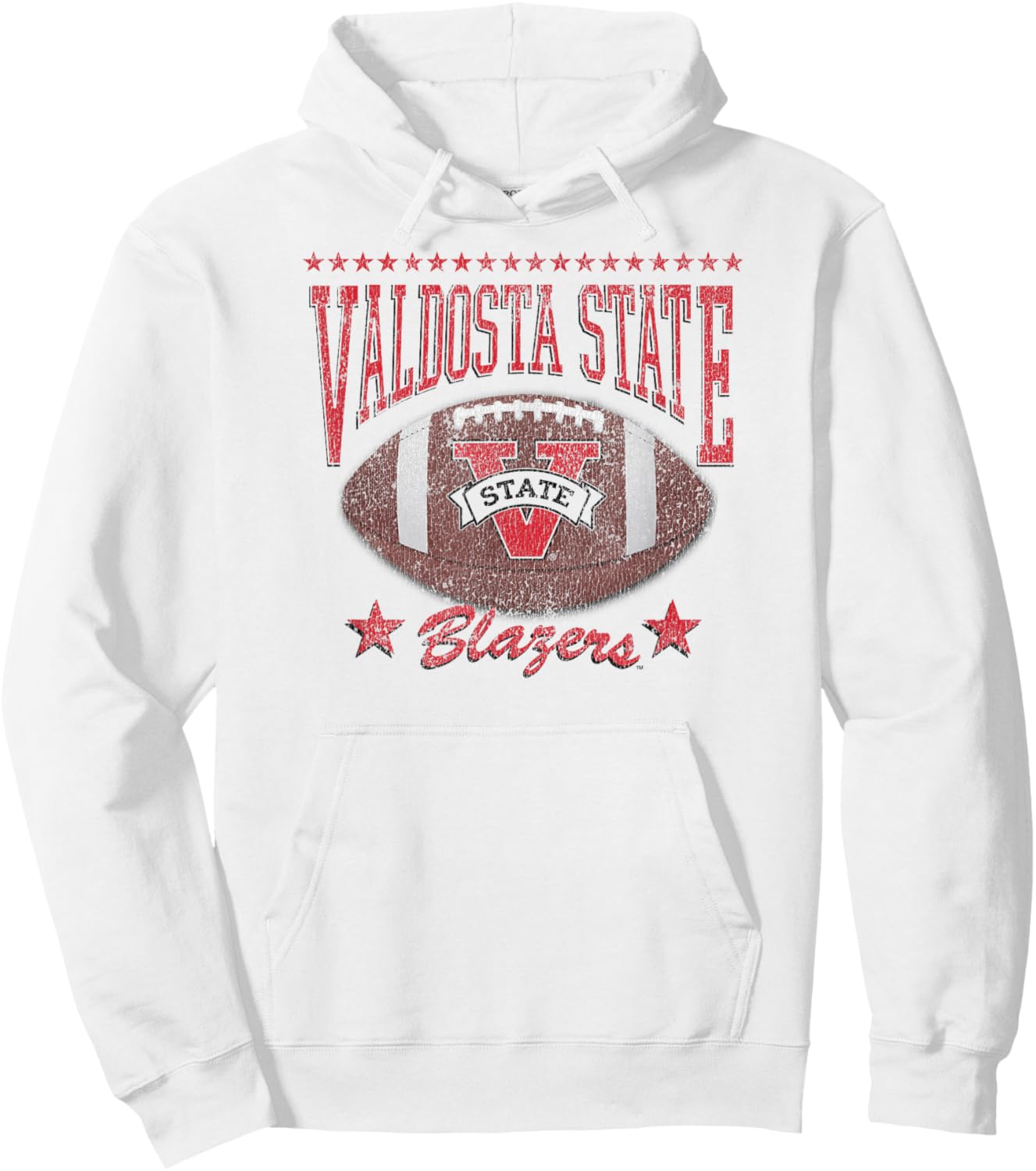 Valdosta State Blazers Football Vintage Stars White Hoodie - Hoodie | White