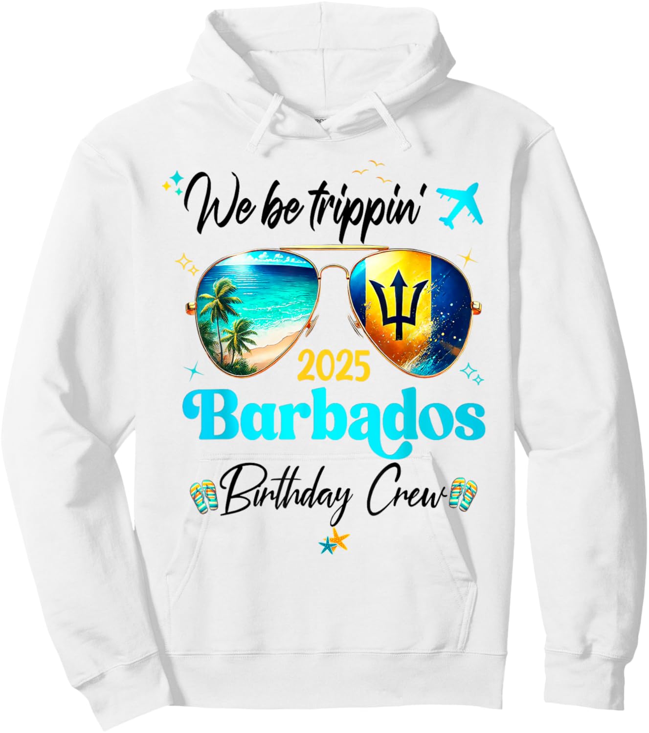 Barbados Vacation 2025 Straight Trippin' Birthday Cruise Gro Hoodie - Hoodie | White