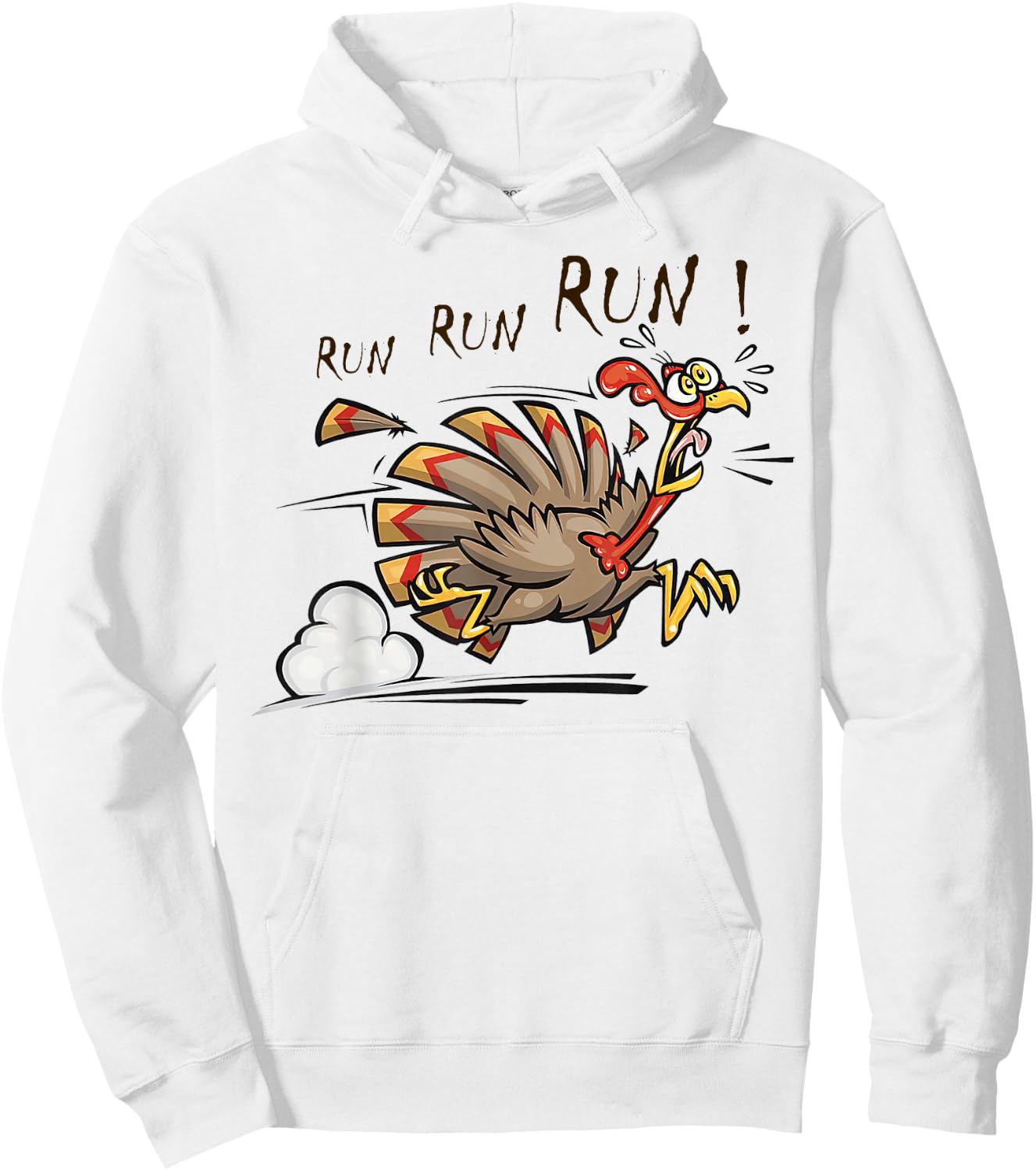 Funny Turkey Run Costume Thanksgiving Running Turkey Hoodie - Hoodie | White