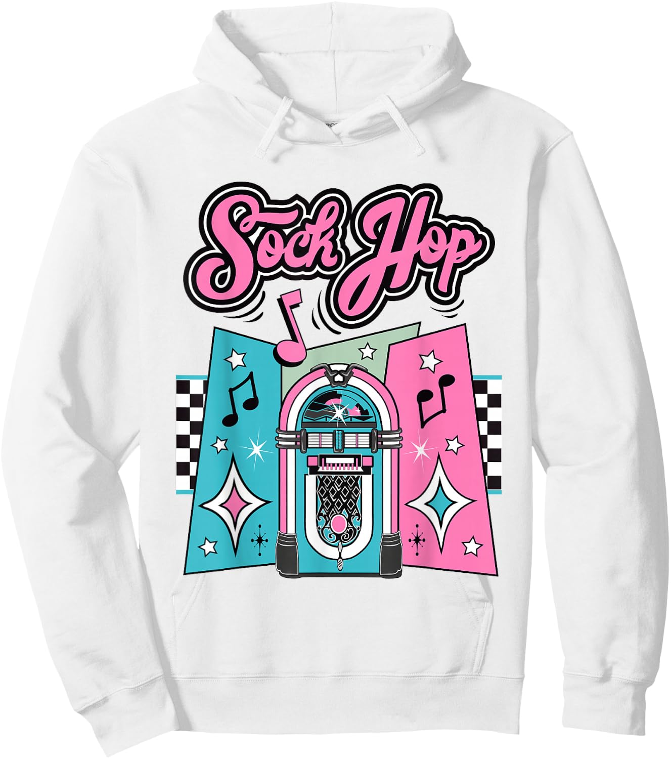 1950s Sock Hop Costume Retro 50s Vintage Rockabilly Doo Wop Hoodie - Hoodie | White
