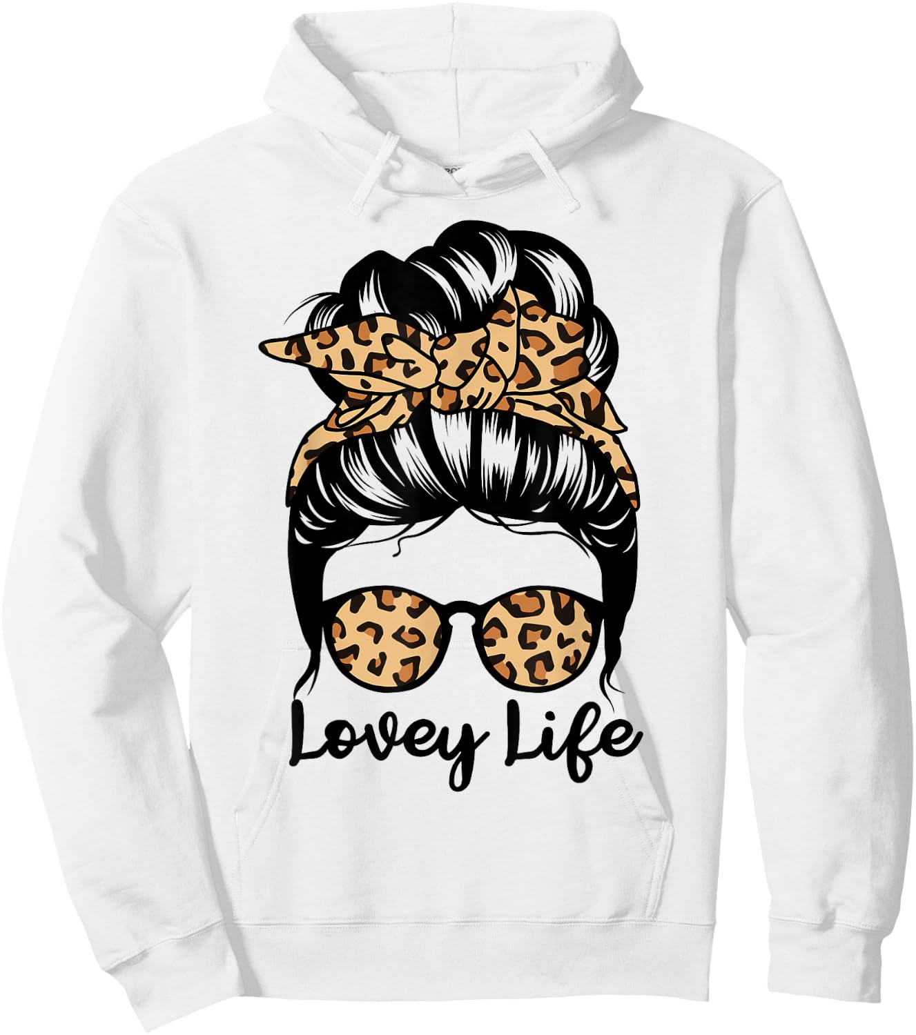Lovey Life Messy Bun Hair Funny Grandma Hoodie - Hoodie | White