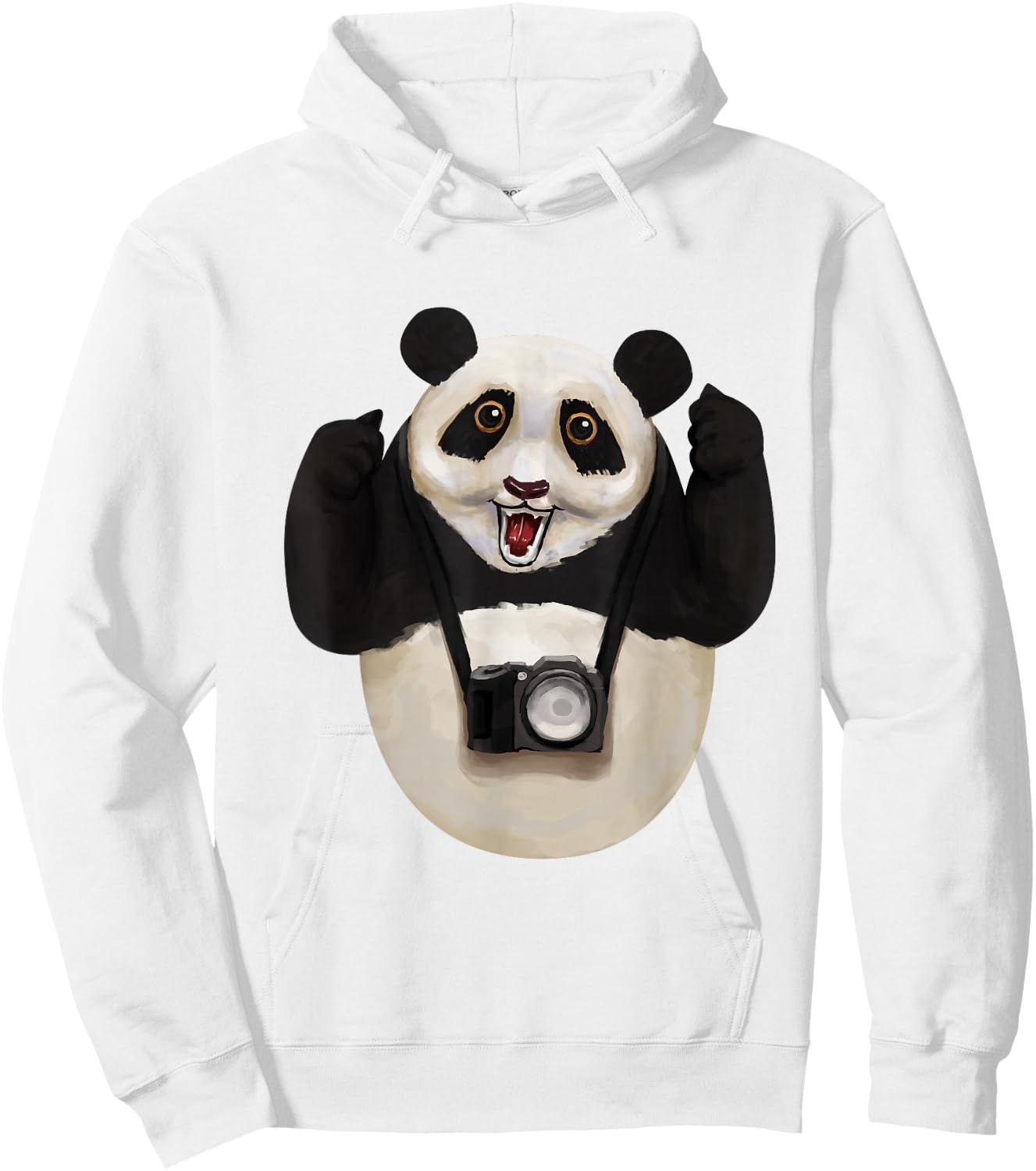 Panda Bear Photographer Photography Day - Camera Hoodie - Hoodie | White