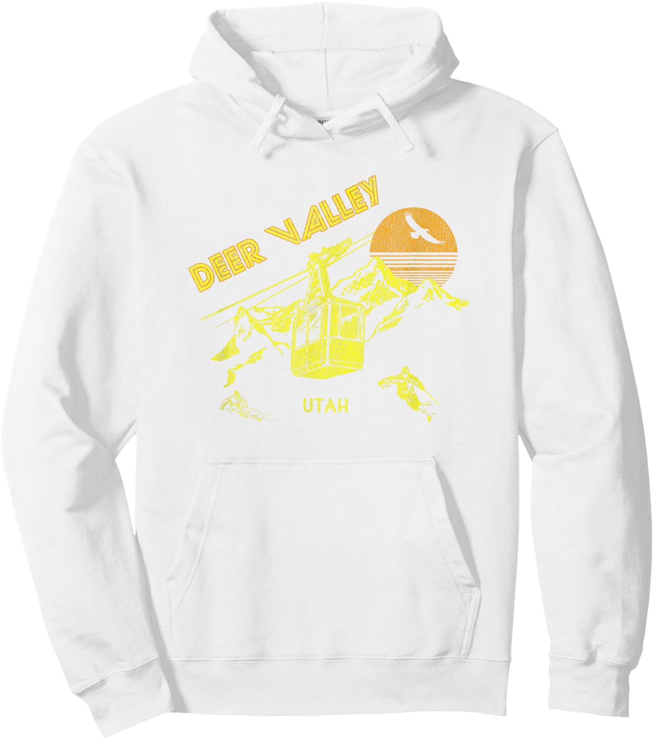 Deer Valley Utah Retro Skiing Hoodie - Hoodie | White
