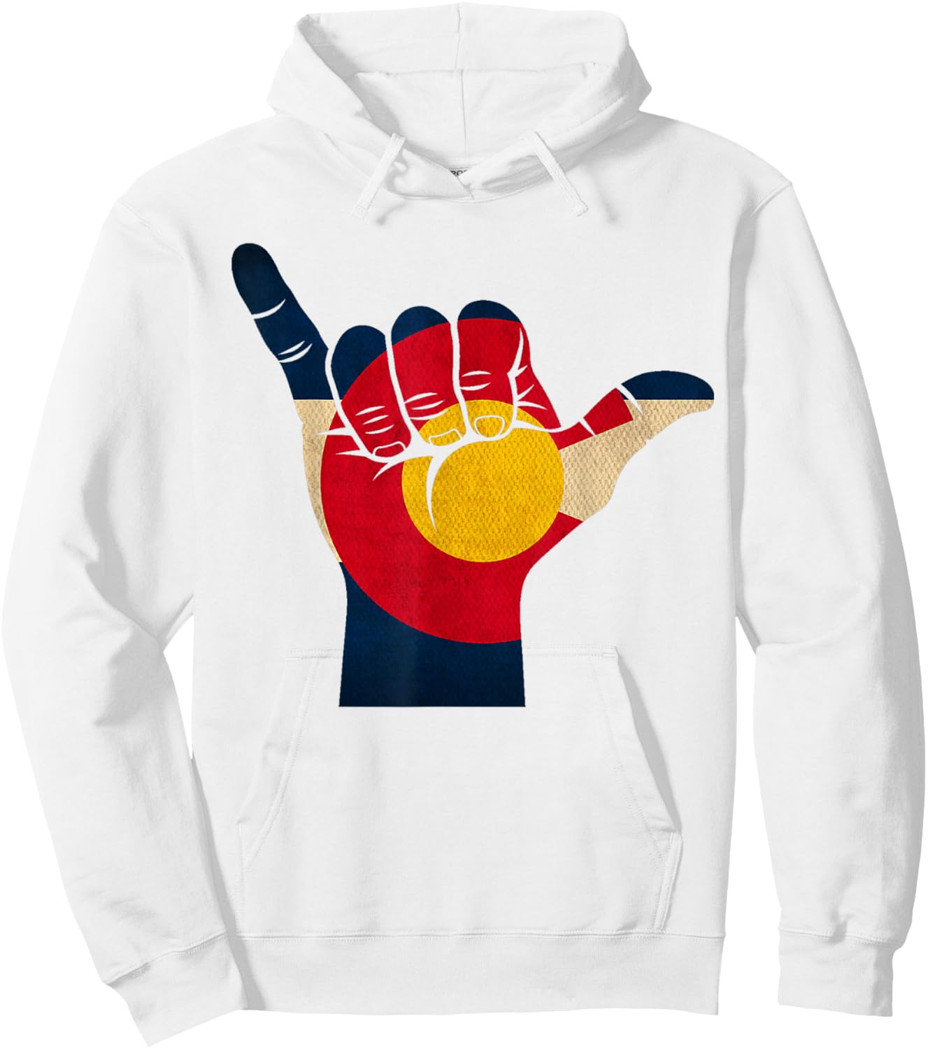 Colorado Rocky Mountain Shirt | Shaka Sign Flag of Colorado Hoodie - Hoodie | White