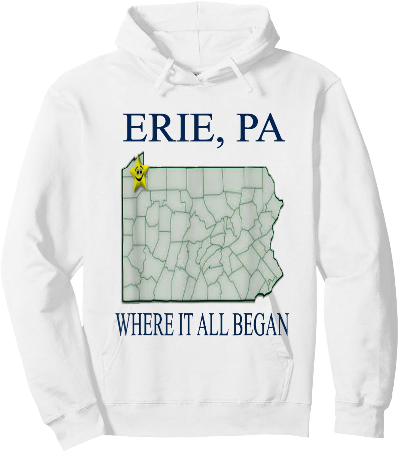 Erie, PA Hoodie - Hoodie | White