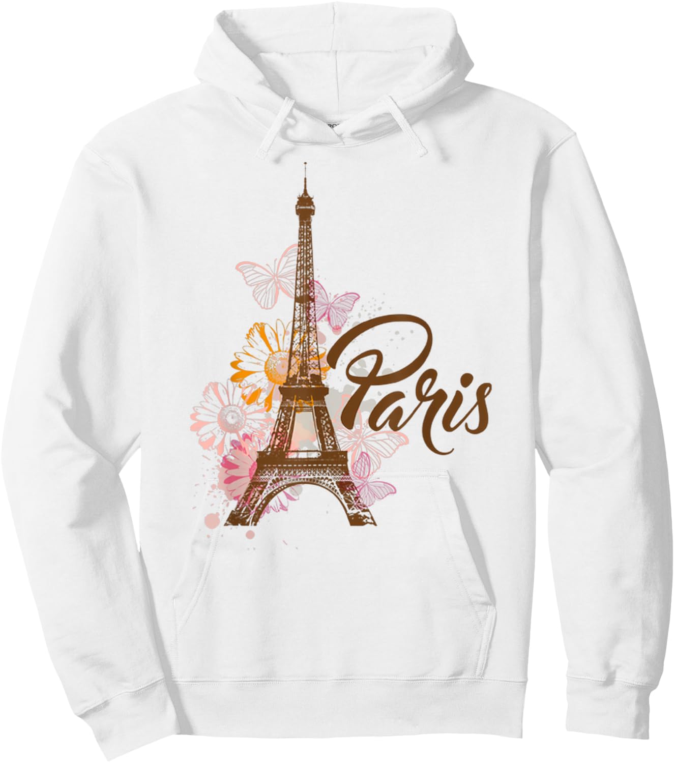 Vintage Paris I Love Travel Wanderlust Eiffel Tower Hoodie - Hoodie | White
