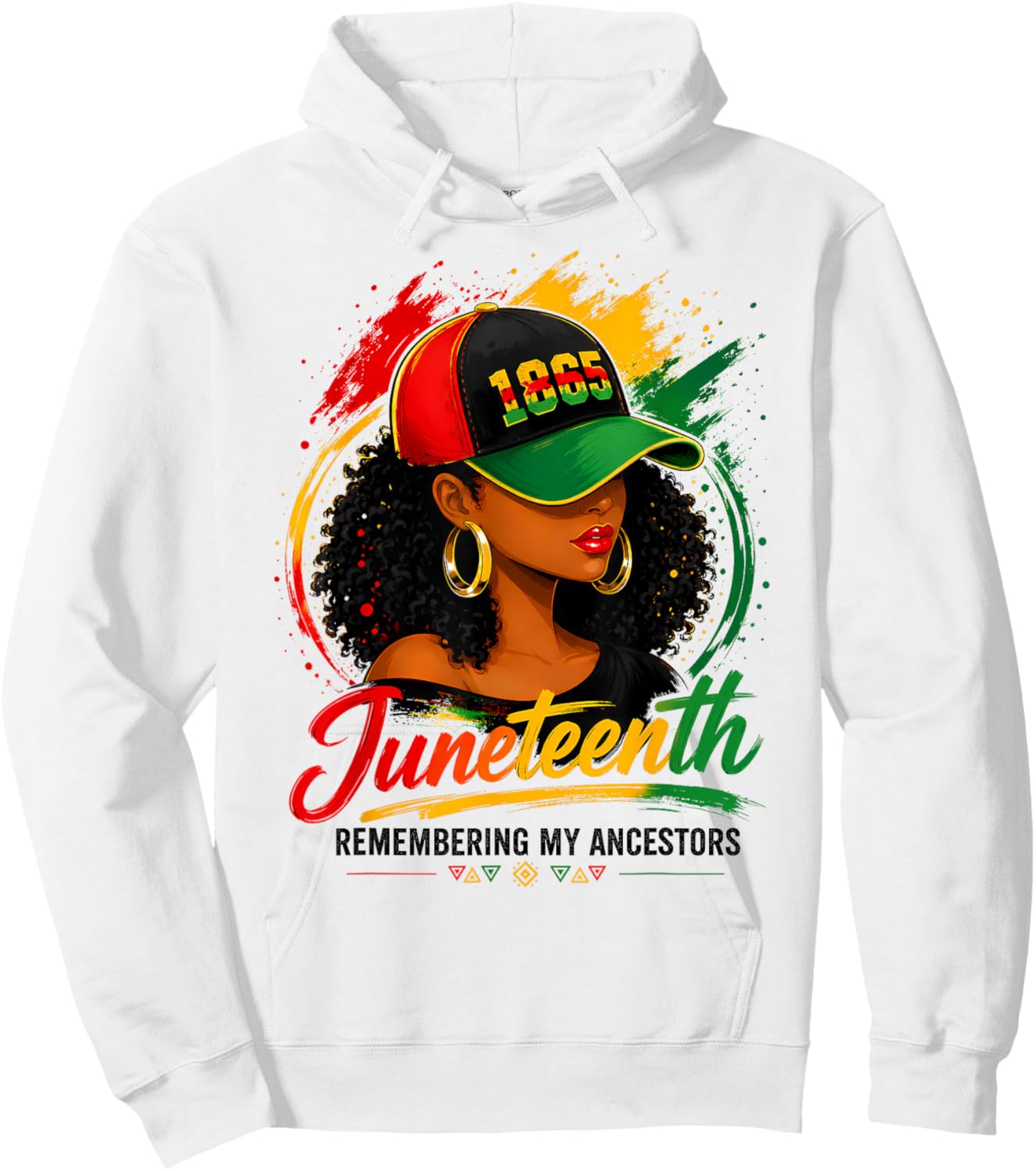 Juneteenth Shirts Women Queen Afro African Black Woman Hoodie - Hoodie | White