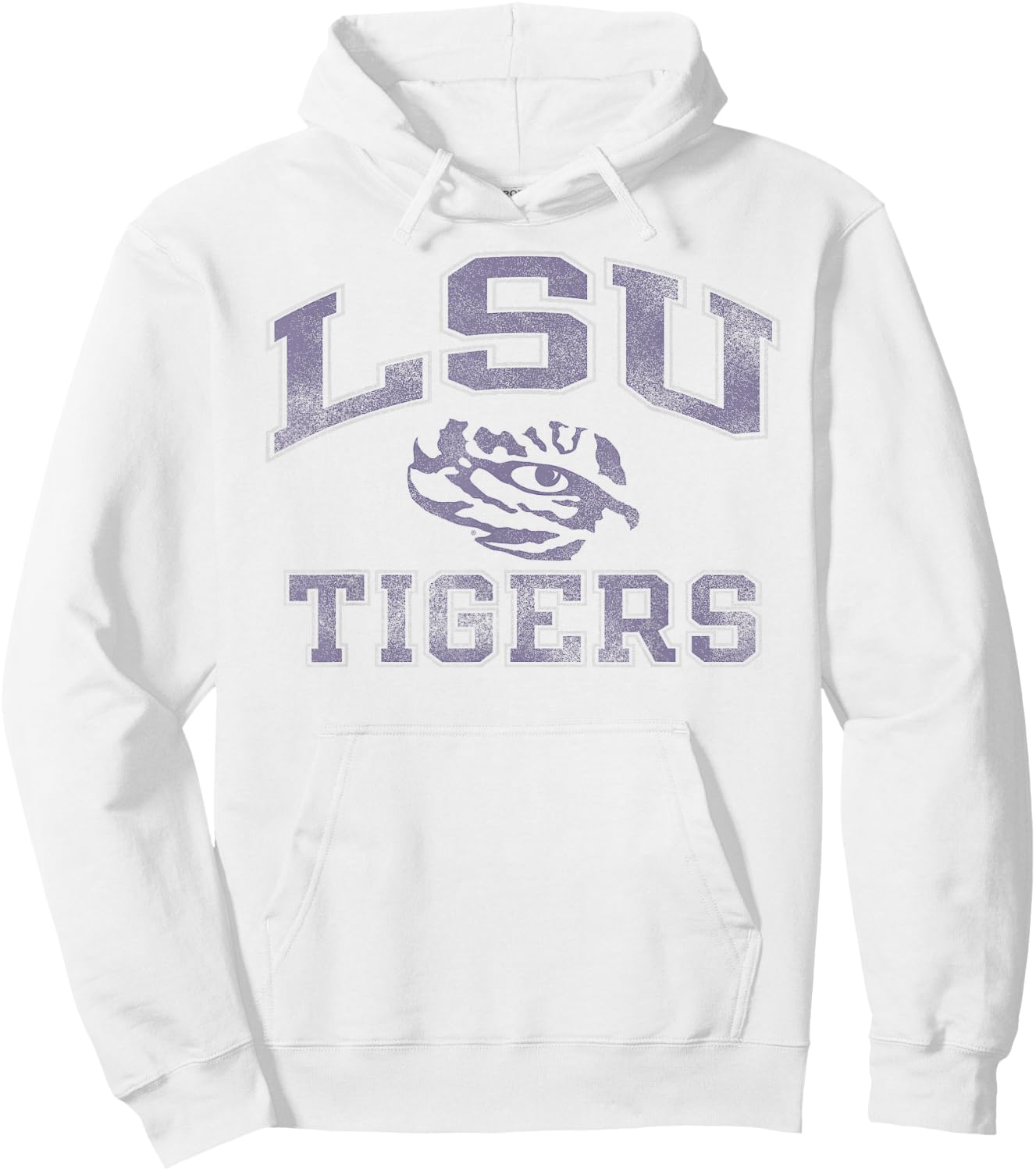 LSU Tigers Vintage Worn Gray Officially Licensed Hoodie - Hoodie | White