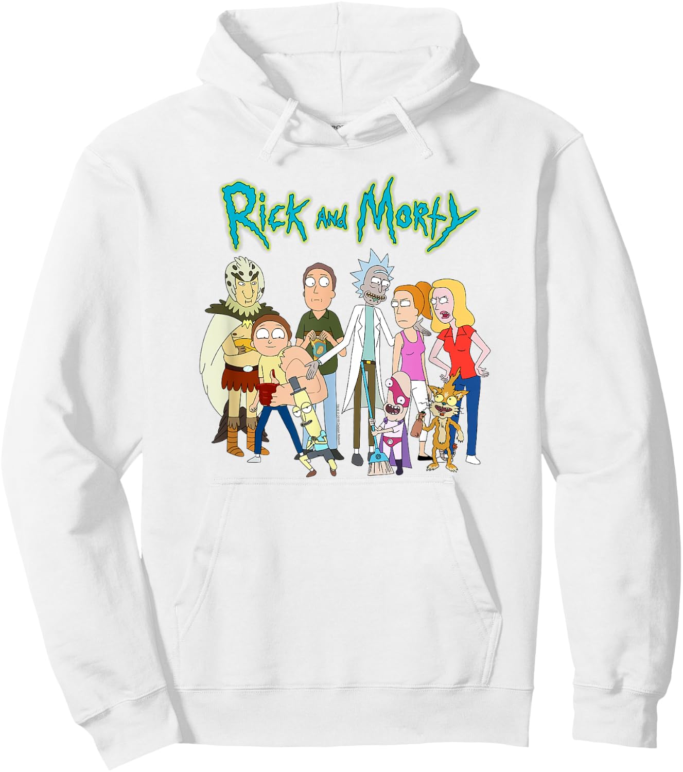 Rick and Morty Family with Friends Hoodie - Hoodie | White