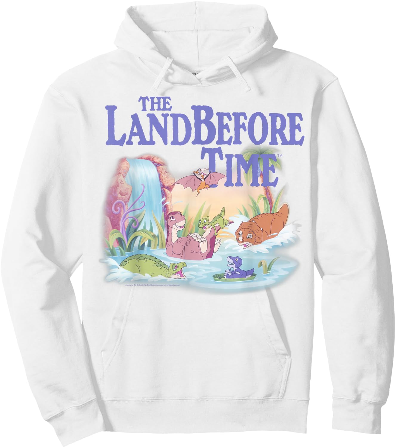 Land Before Time Pastel Dinosaur Friends Splashing Around Small Hoodie - Hoodie | White