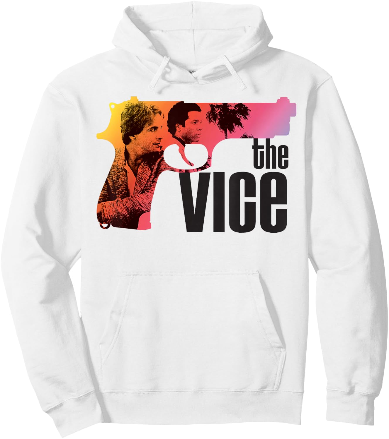 Miami Vice 'The Vice' Neon Gun Hoodie - Hoodie | White