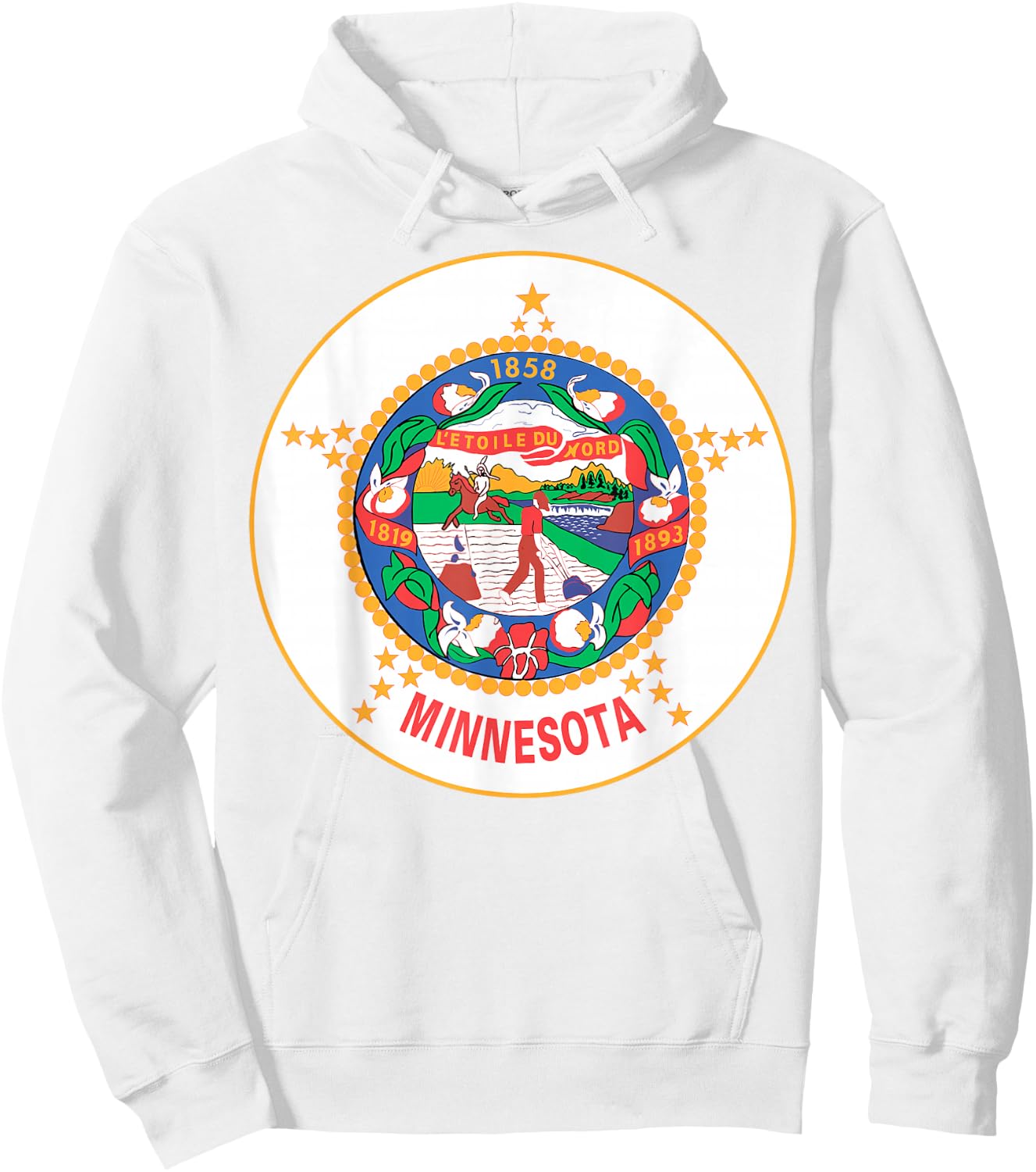 Minnesota MN State Flag USA T Shirt Hoodie - Hoodie | White