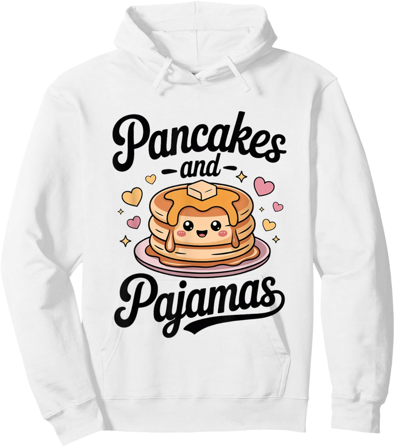 Cute Kawaii Pancakes and Pajamas Sleepover Breakfast Lover Hoodie - Hoodie | White