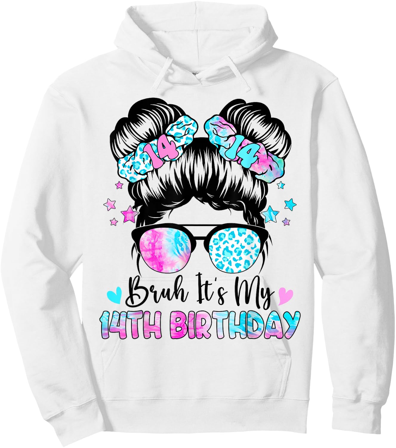 Bruh It's My 14th Birthday 14 Year Old Birthday For Girl Hoodie - Hoodie | White