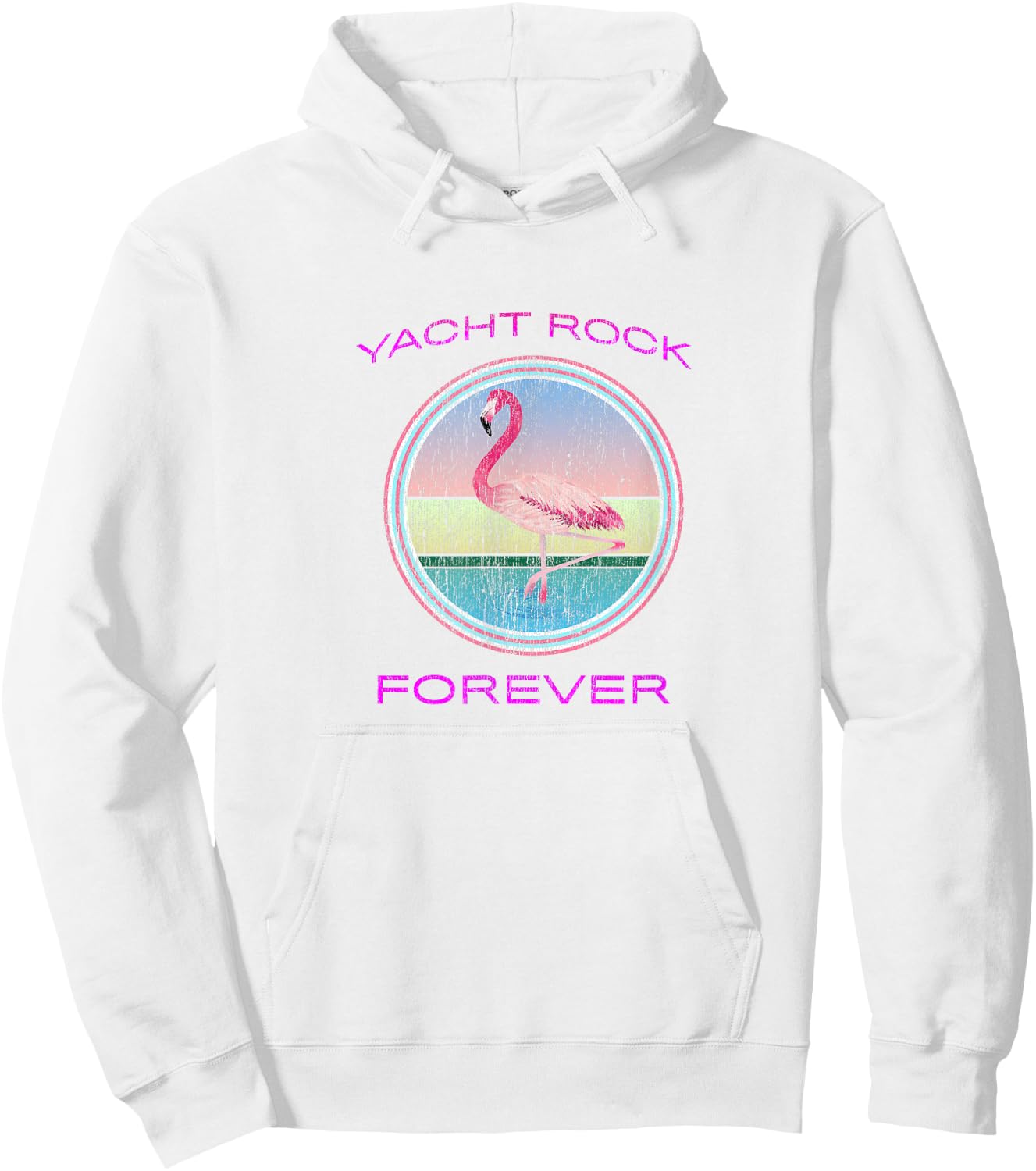 Yacht Rock Forever 80s Retro Faded Hoodie - Hoodie | White
