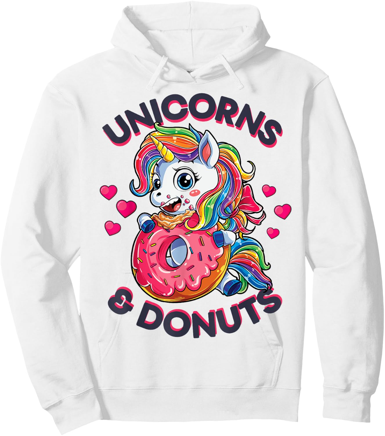 Unicorns & Donuts T shirt Girls Unicorn Squad Rainbow Gifts Hoodie - Hoodie | White