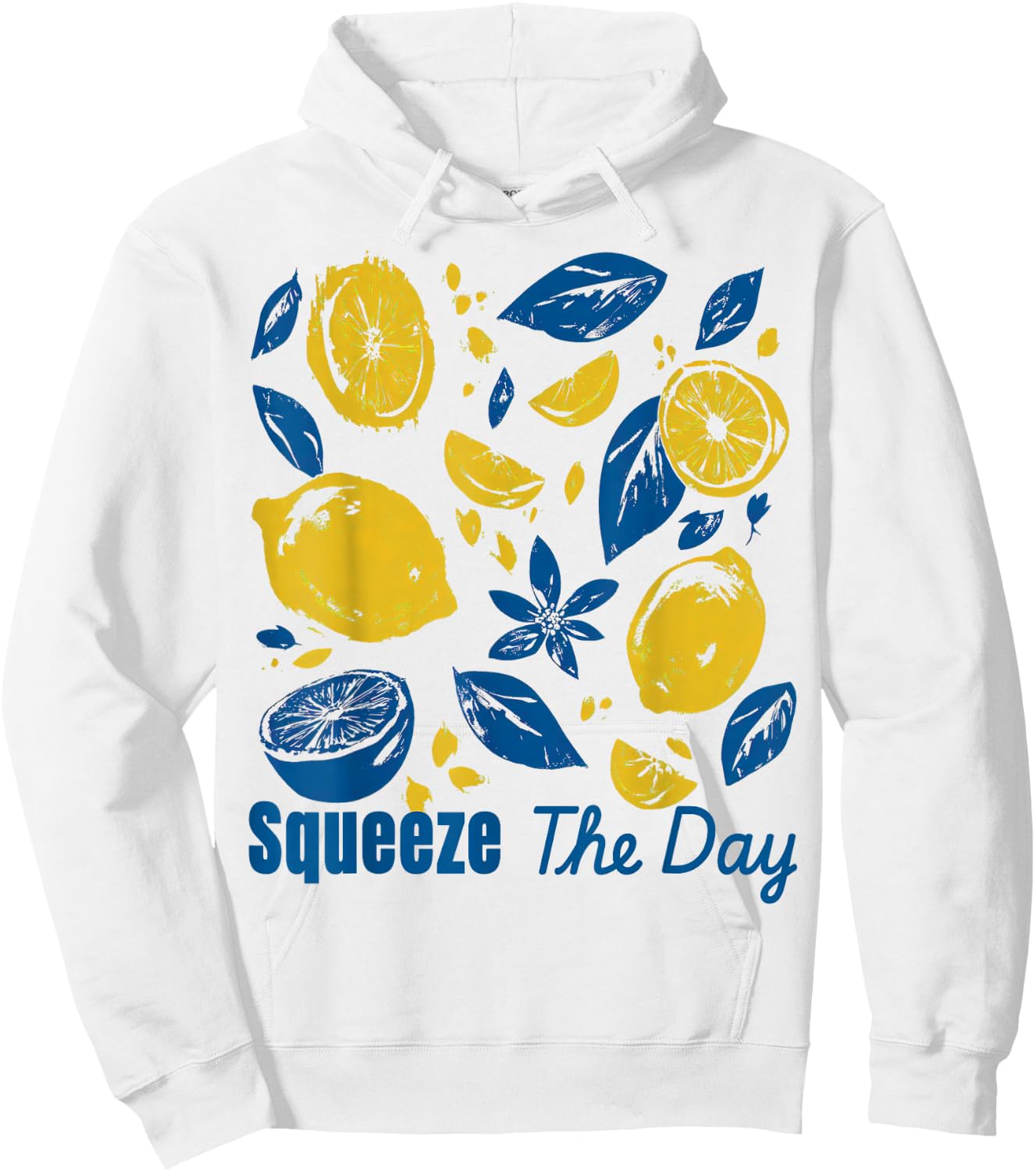 Squeeze The Day Lemon Citrus Retro Summer Motivational Hoodie - Hoodie | White