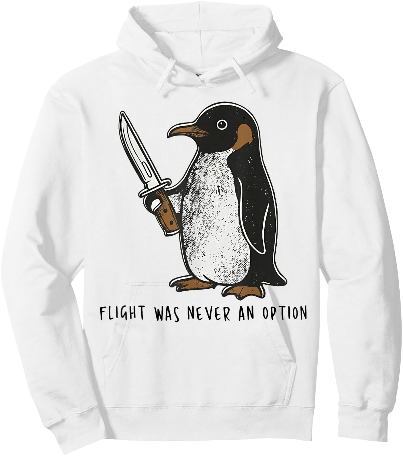 Flight was Never an Option Sarcastic Bird Penguin Hoodie - Hoodie | White