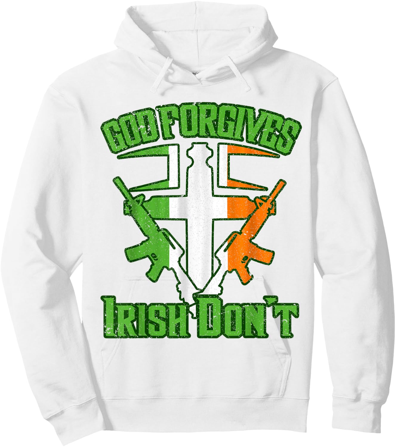Irish Mob Shirt Boys Gangster Mafia Gun Cross Family Hoodie - Hoodie | White