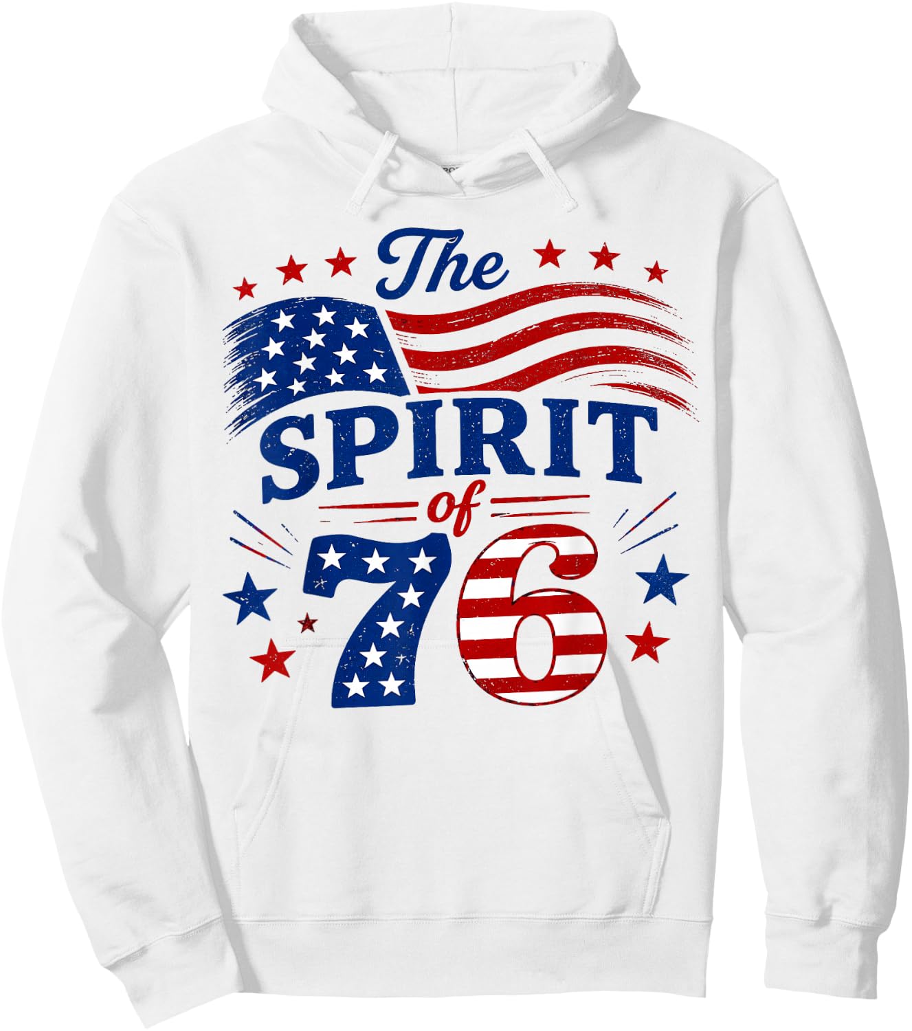 Spirit of '76 Vintage Patriotic 250th Anniversary Hoodie - Hoodie | White