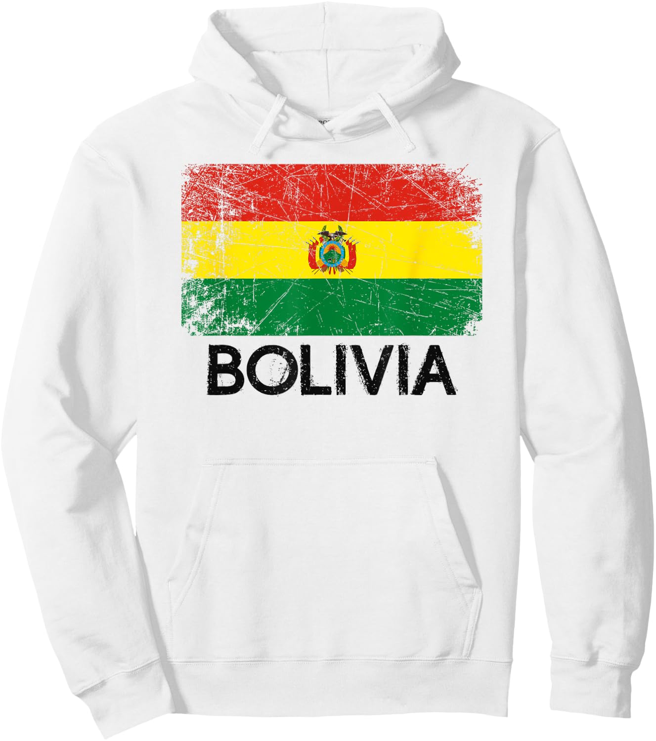 Bolivian Flag | Vintage Made In Bolivia Gift Hoodie - Hoodie | White