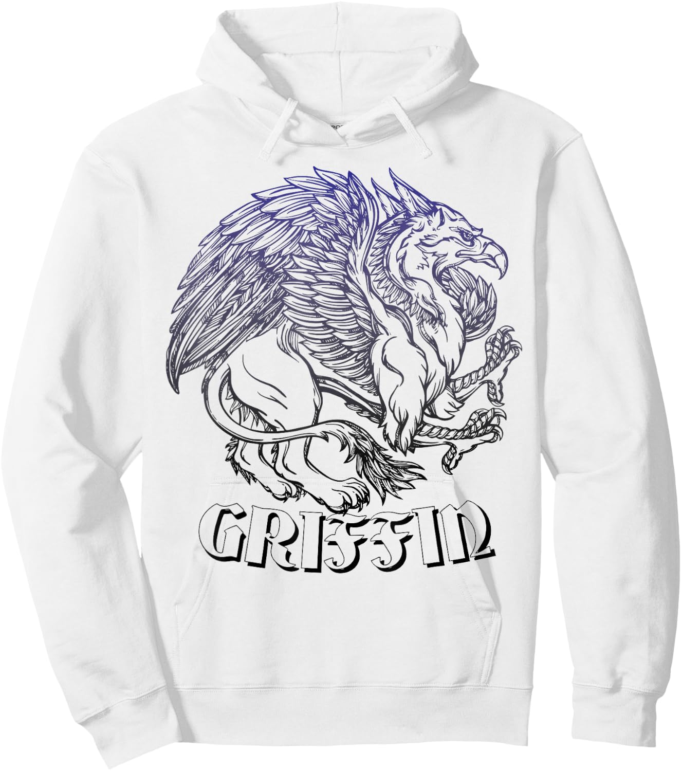 GRIFFIN EAGLE LION SHIRT, Mythical Welsh Gryphon Hoodie - Hoodie | White