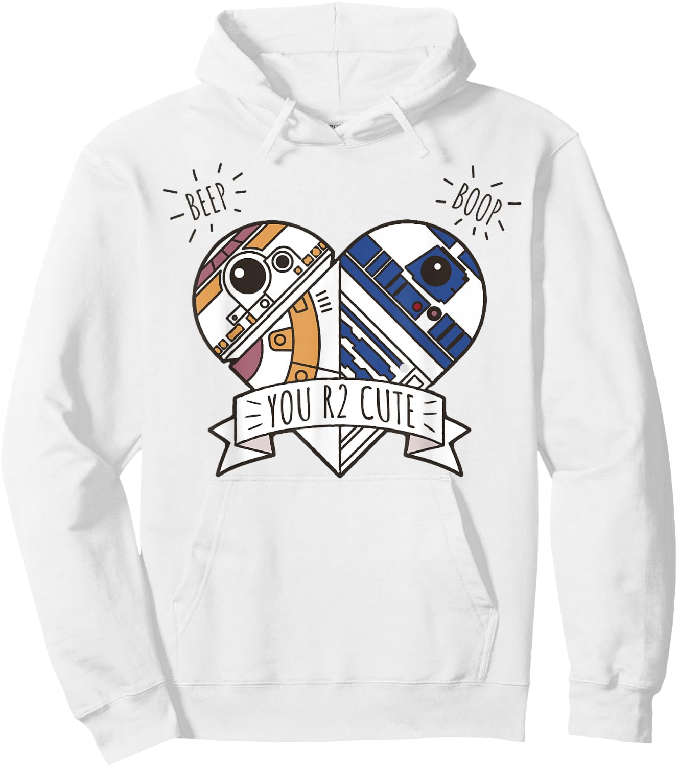 Star Wars Valentine's Day You R2 Cute Heart Droids Logo Hoodie - Hoodie | White