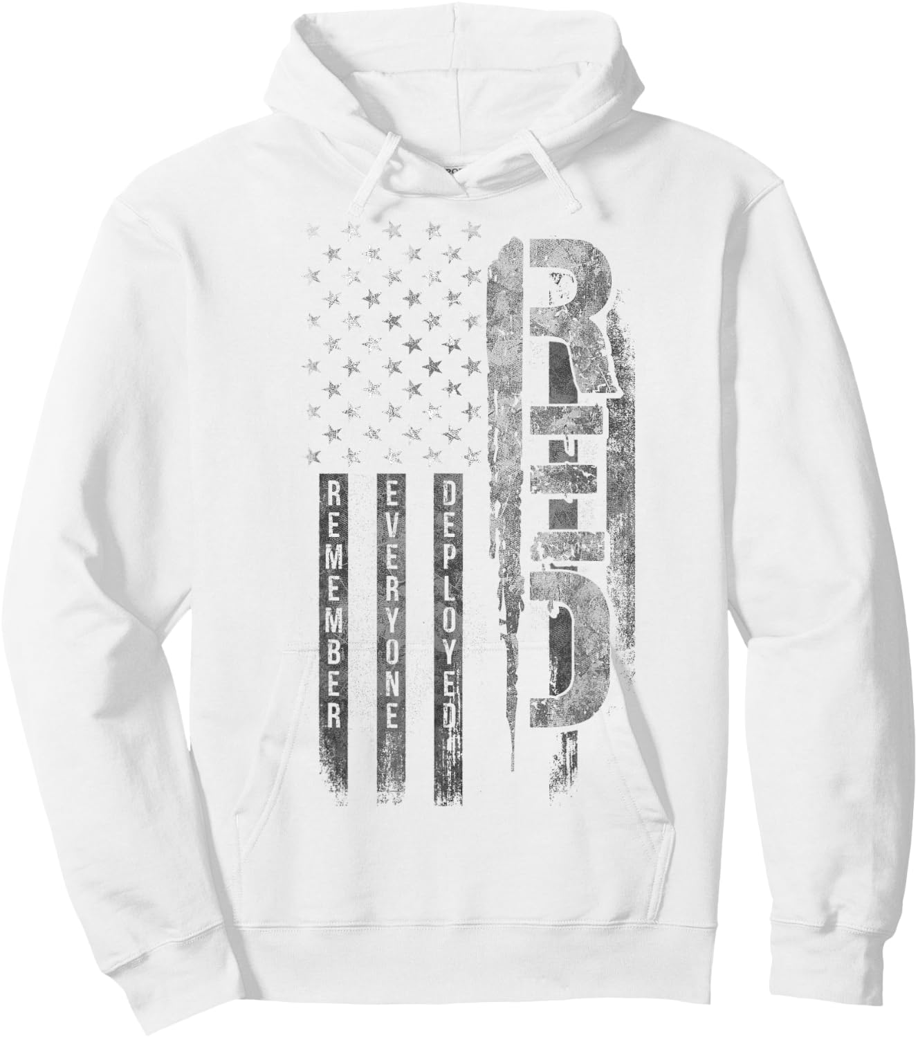 R.E.D. Remember Everyone Deployed Steel Hoodie - Hoodie | White