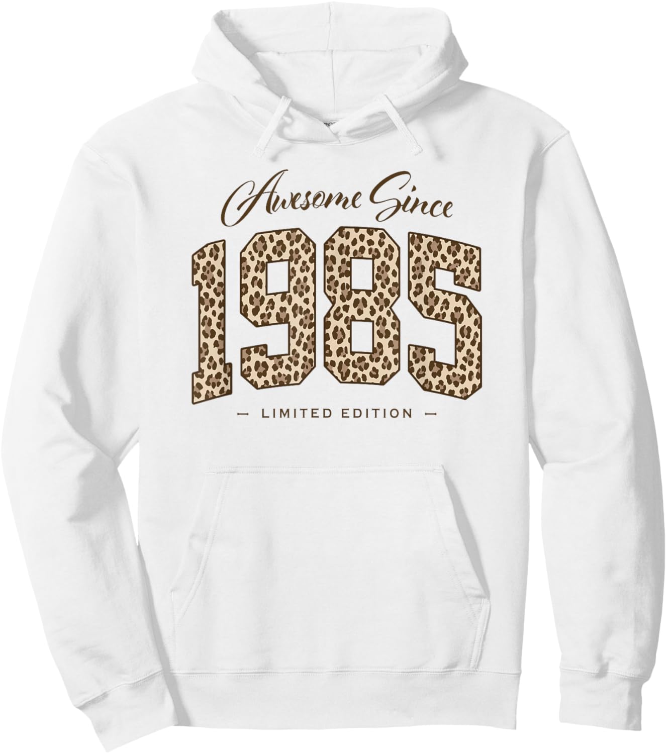 Awesome Since 1985 | Leopard Pattern 41st Birthday Girls Hoodie - Hoodie | White