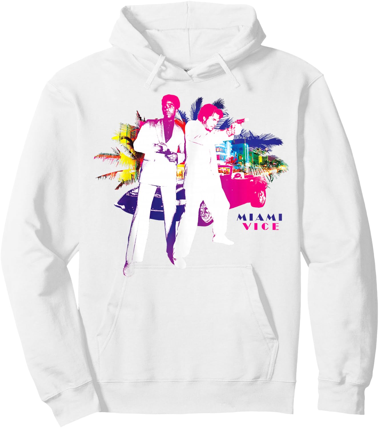 Miami Vice Crockett & Tubbs in Action Hoodie - Hoodie | White