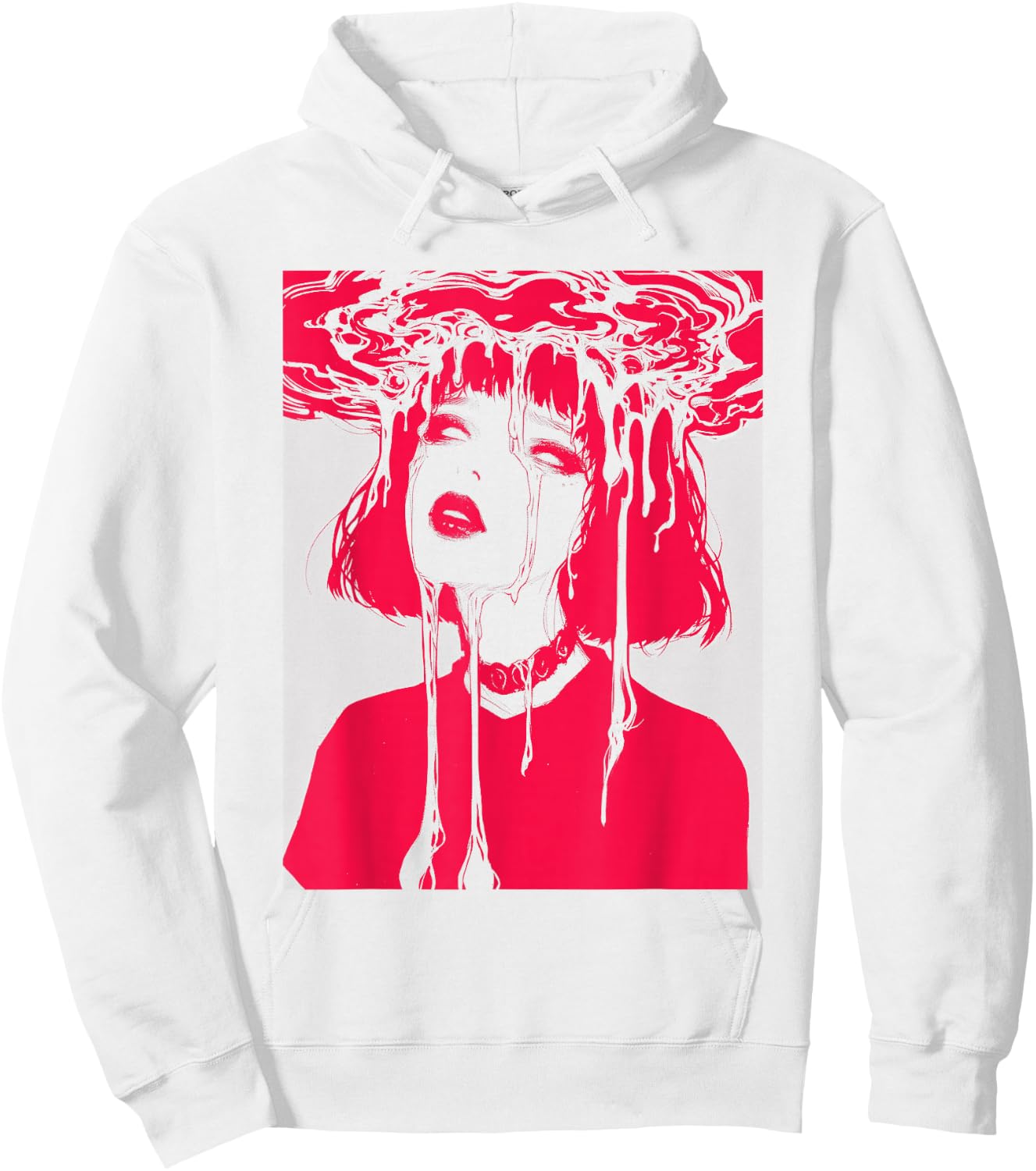 Ghoul Girl | Trippy Horror Creepy Goth Grunge Edgy Harajuku Hoodie - Hoodie | White