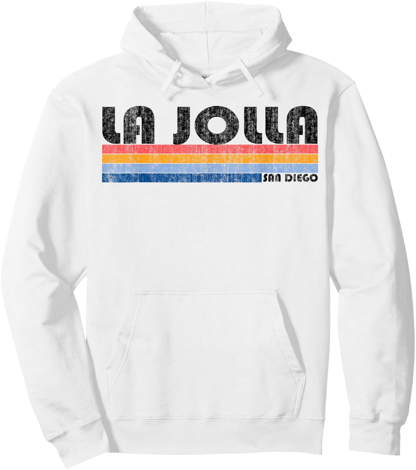 Vintage 1980s Style La Jolla, CA Hoodie - Hoodie | White