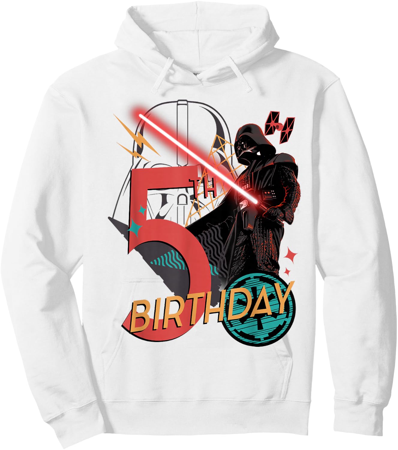 Star Wars Darth Vader 5th Birthday Abstract Background Hoodie - Hoodie | White