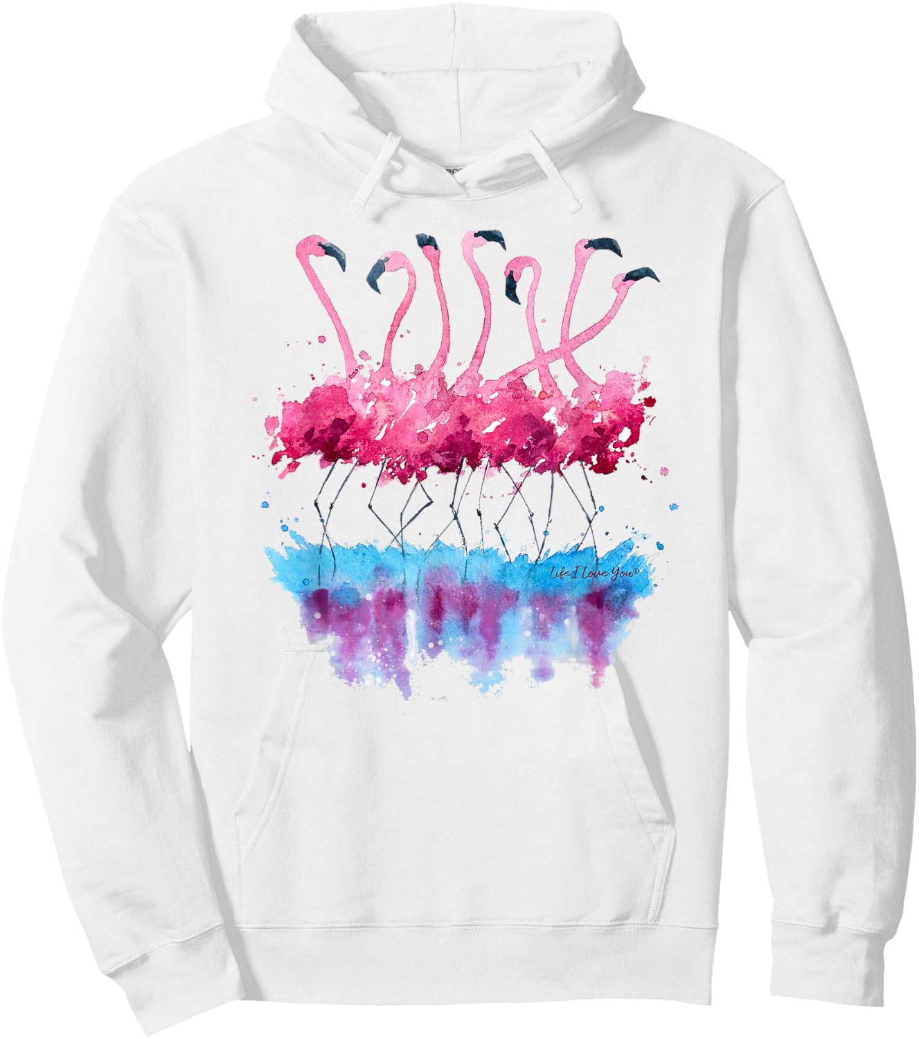 Beautiful Tropical Dancing Pink Flamingos Small Hoodie - Hoodie | White